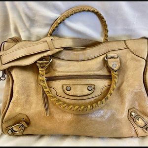 Balenciaga Classic City Bag - 2008 Beige with Brass Hardware-pre-owned